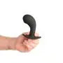 Prowler RED P-Spot Rechargeable Butt Plug With Remote on display, illustrating the flared base for safety and stability during use.