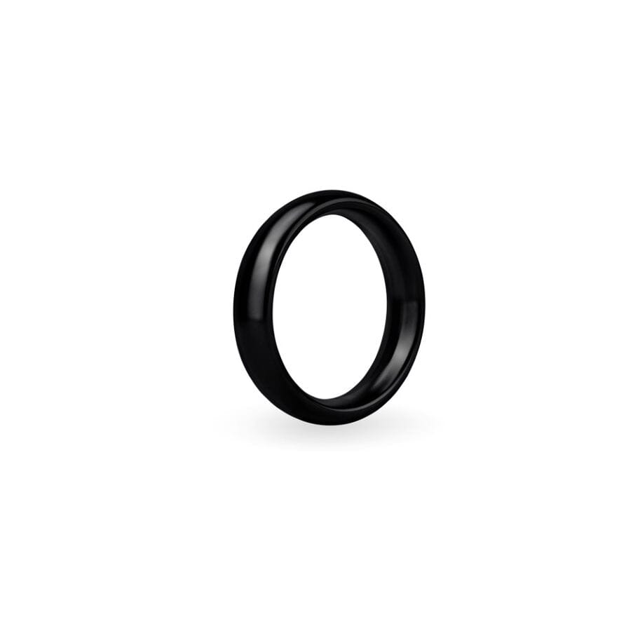 Black Cock Ring: 40mm Diameter x 17mm Depth Aluminum Erection Enhancer