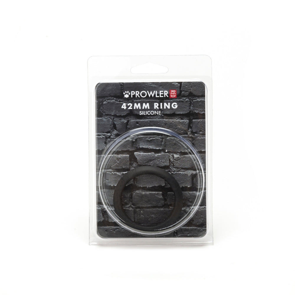 Silicone cock ring from Prowler RED, designed to enhance stamina and pleasure, shown on a model's erect penis.