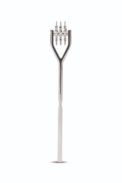 Prowler RED stainless steel Prowler 3 Pinwheel Wartenberg wheel for stimulating skin, featuring a compact, textured wheel for sensation.