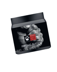 Prowler RED Fisting Butter 500ml lubricant bottle, smooth-thick formula for anal and vaginal use, with packaging label visible.