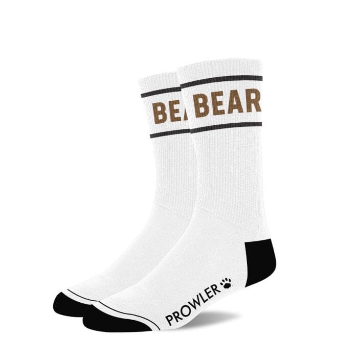 Men's Prowler RED Bear Socks featuring a bold bear design, made of comfortable fabric, perfect for casual wear.