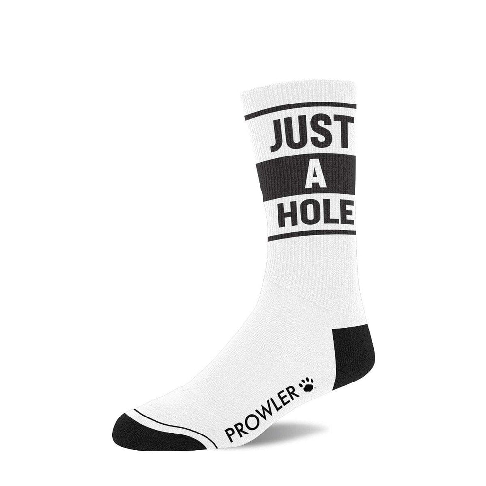 Men's Prowler RED Just A Hole socks featuring a bold design with multiple holes, made for casual wear and comfort.