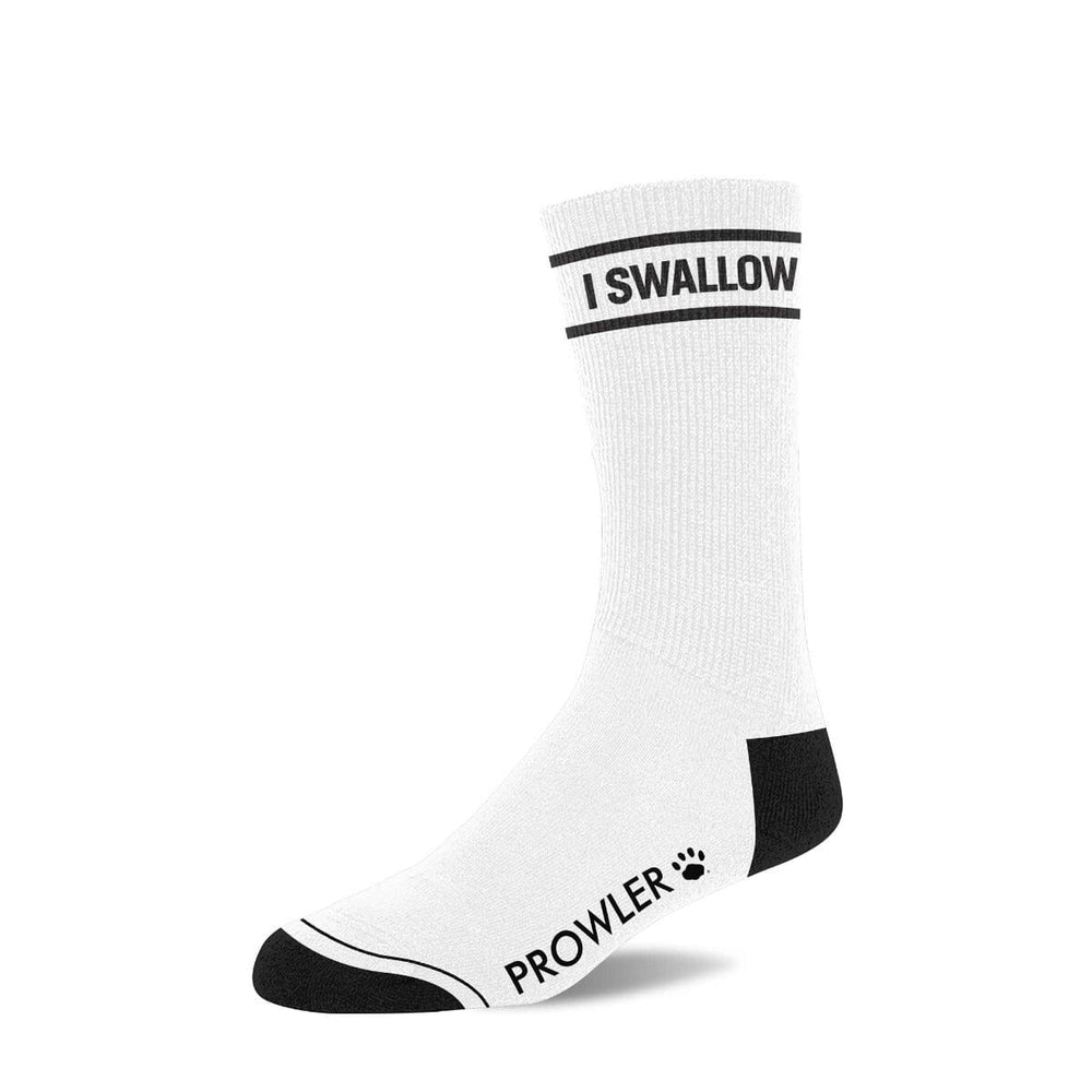 Men's Prowler RED Swallow Socks with red swallowbird design, featuring comfortable knit fabric and ribbed cuffs.