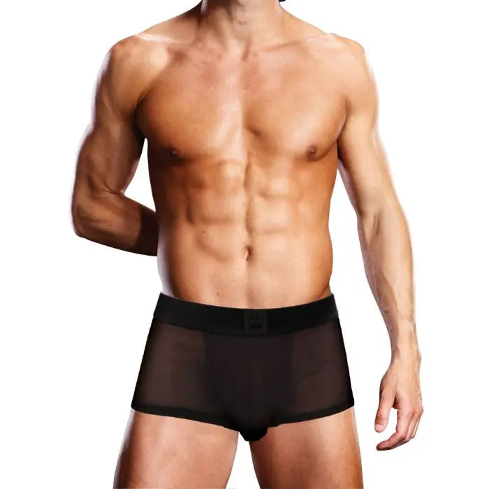 Black Prowler Mesh Trunk for men, showing a comfortable, breathable fabric with a snug fit and sleek design.
