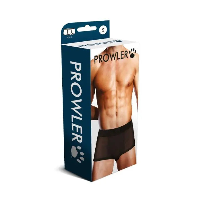 Black men's Prowler Mesh Trunks with breathable mesh fabric and snug fit, designed for comfort and support.