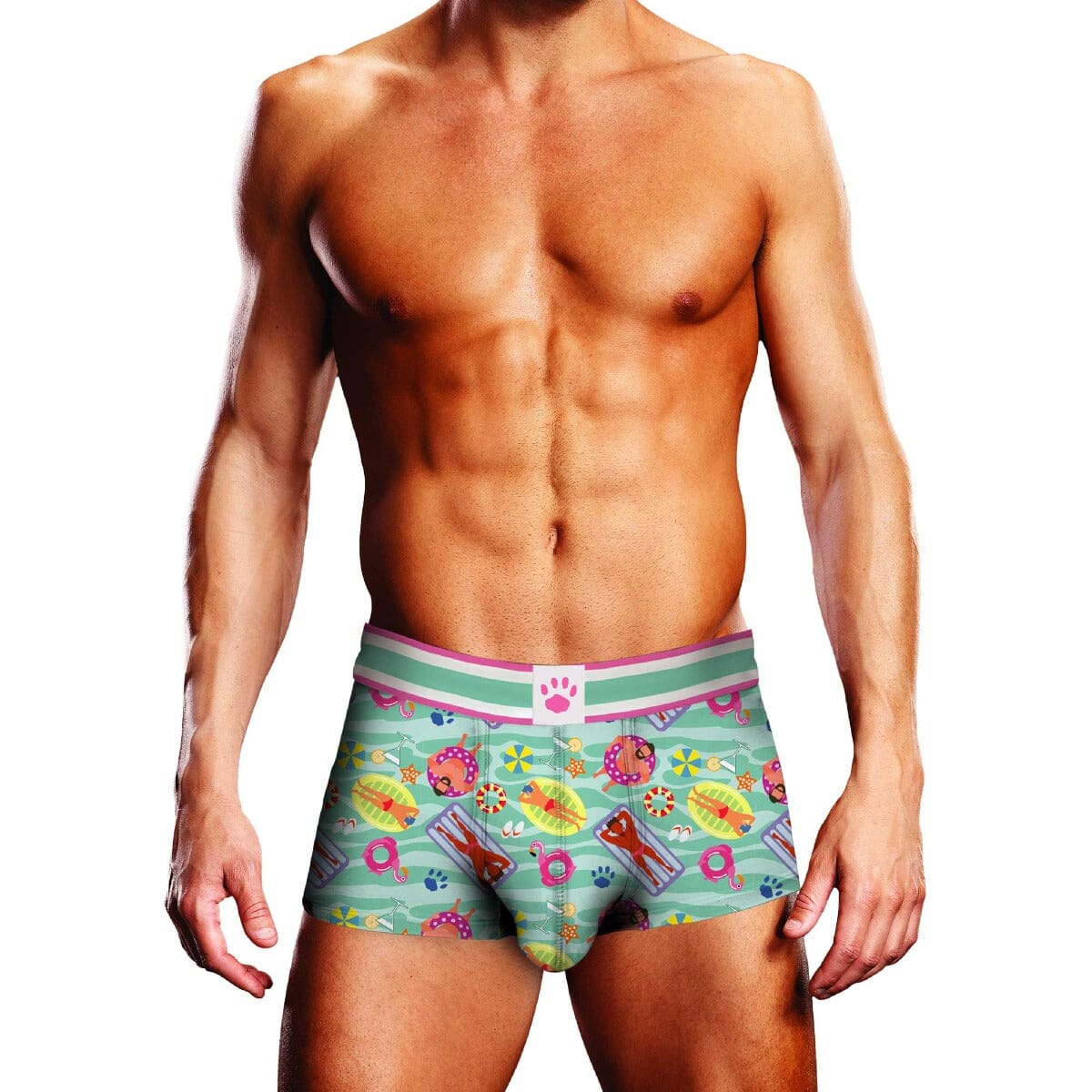Prowler men's swimming print trunk featuring vibrant aquatic-themed design and comfortable fit, ideal for pool or beach wear.