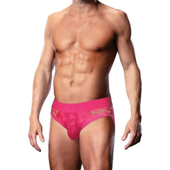 Prowler Pink Lace Open Back Brief, Men's Pink Lace Open Back Brief crafted from soft stretch lace