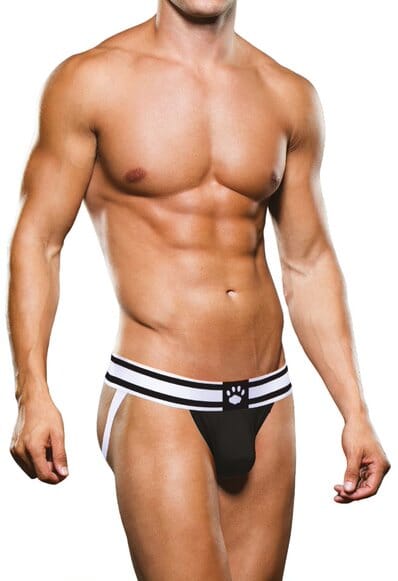 Prowler Black Jock strap with White  and Black straps