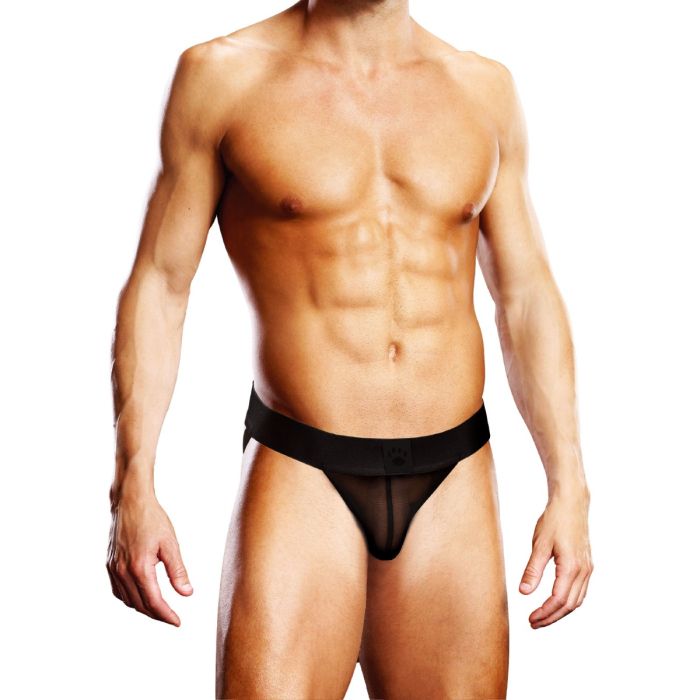 Black Prowler Mesh Jock Strap for men, featuring breathable mesh fabric and secure fit, designed for comfort and support.