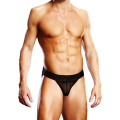 Black Prowler Mesh Jock Strap for men, featuring breathable mesh fabric and secure fit, designed for comfort and support.