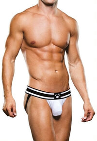 Thumbnail for Prowler White Jock strap with Black and white straps