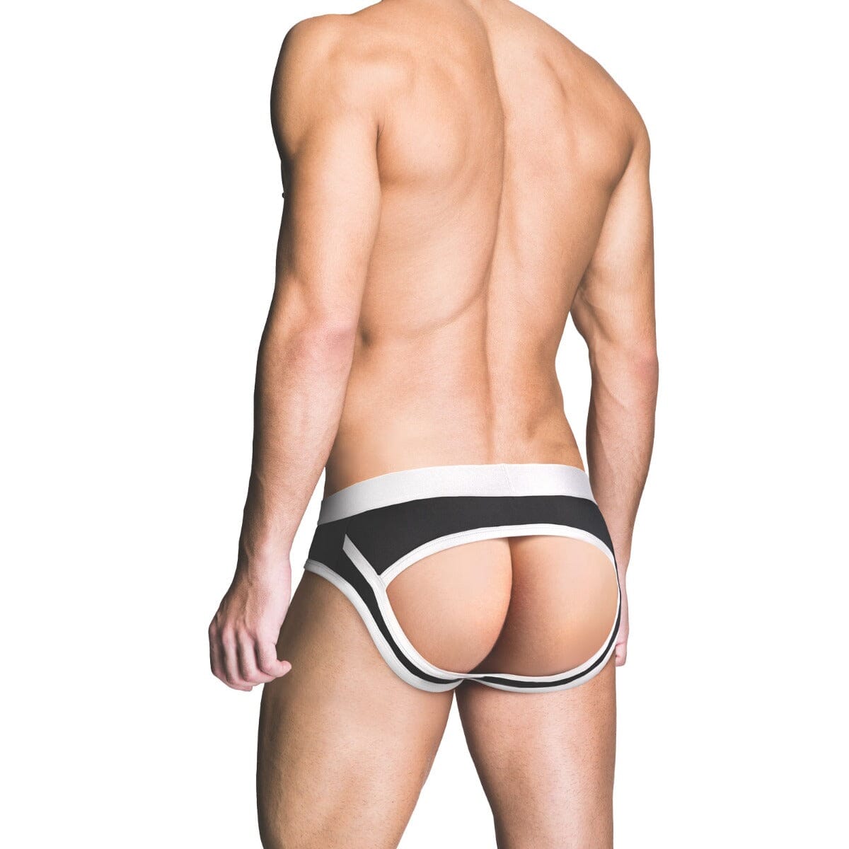 Prowler RED Ass-less Brief White ,Black pouch
