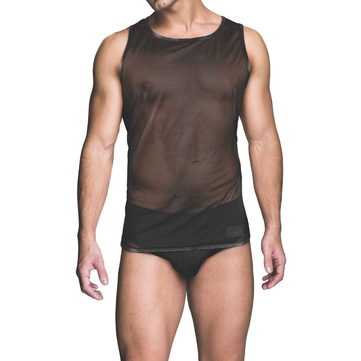 Front view of Prowler RED Mesh Vest for men, a stylish fetishwear piece with a breathable mesh design by Prowler RED.
