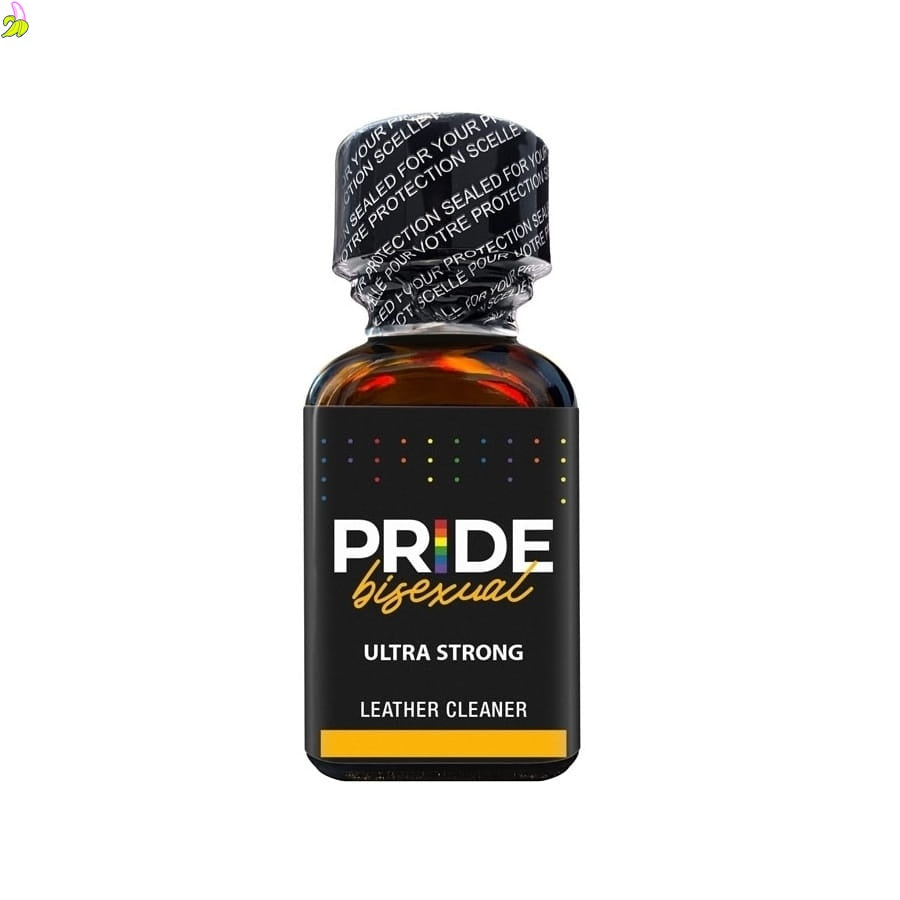 Six bottles of ABS Pride Bisexual Ultra Strong Leather Cleaner in 25ml bottles, featuring the product label and packaging.