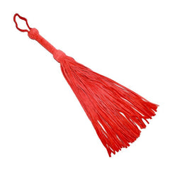 Black or red leather suede flogger from Prowler RED with multiple tails, designed for adult pleasure and sensory play.