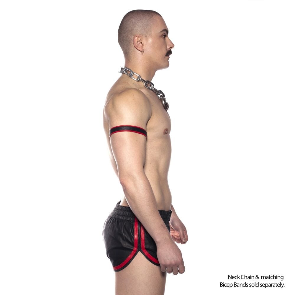 Prowler RED Leather Sports Shorts Black/Red Menswear Prowler RED (ABS PRO) 