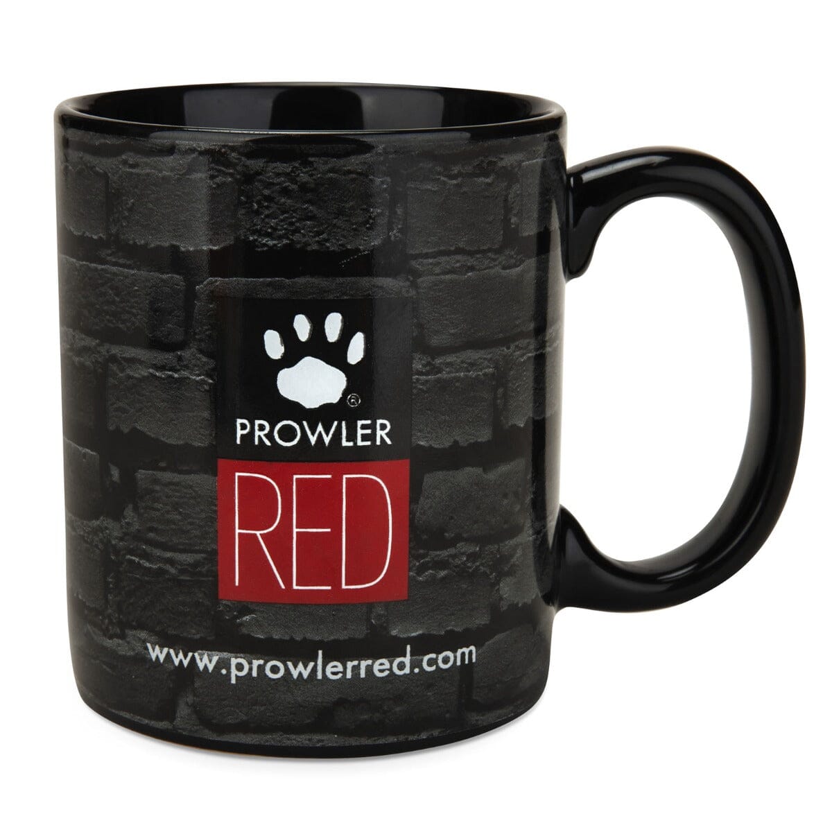 Prowler novelty mug with bold black and white design, featuring the Prowler logo and striking graphic artwork.