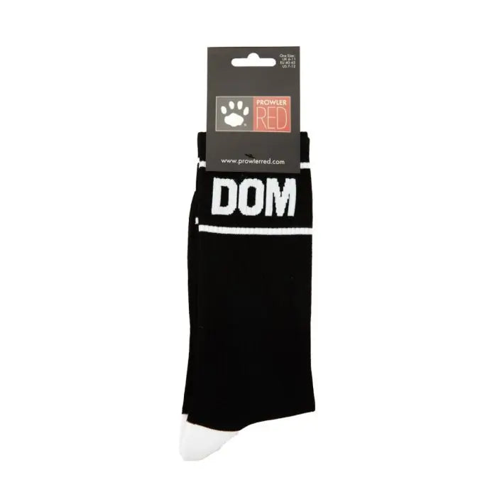 Prowler RED Dom Socks for men, luxurious BDSM-inspired footwear with bold design and comfortable fit, shown in black and red.