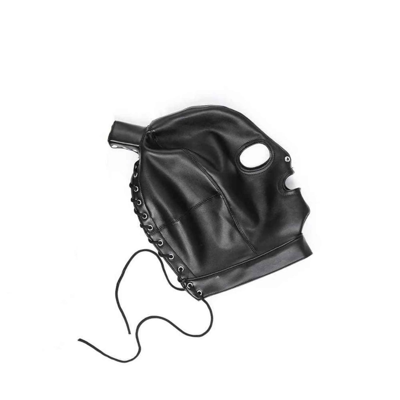 Chic Ponytail Hood showcasing a powerful femme look, crafted for versatile BDSM play.
