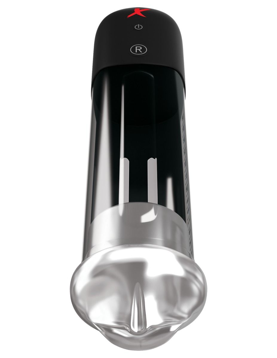 PDX Elite Blowjob Power Pump with transparent cylinder and realistic TPR oral topper