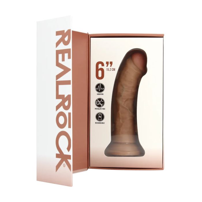 Real Rock Vibrating Regular Curved Cock Realistic Dildo