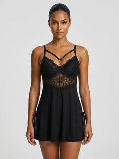 Sexy Modal Lace Slit Nightdress
