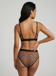 Leopard Print Mesh Bra Set By Scandals - Elegant and Seductive Lingerie Ensemble