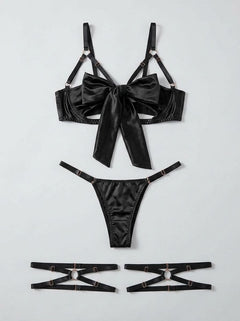 Scandals Sexy Valentine's Day Bow Lingerie Set – Valentine's Day Gift Wrap Outfit with Pull-Away Bow