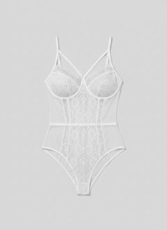 Luxury Lace Openable Crotch Bodysuit with Snap Closure - Scandals Collection