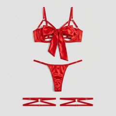 Scandals Sexy Valentine's Day Bow Lingerie Set – Valentine's Day Gift Wrap Outfit with Pull-Away Bow