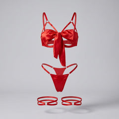 Scandals Sexy Valentine's Day Bow Lingerie Set – Valentine's Day Gift Wrap Outfit with Pull-Away Bow