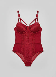 Luxury Lace Openable Crotch Bodysuit with Snap Closure - Scandals Collection