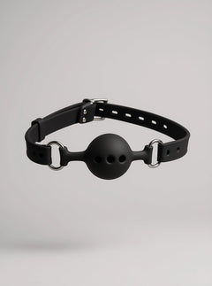 Silicone Breathable Ball Gag – Lockable, Comfortable Design with Faux Stitching Detail-Small, Medium & Large Sizes