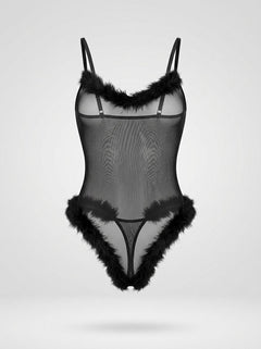 Luxurious Fluffy Bodysuit - Seductive Furry Lingerie for Tempting Nightwear by Scandals
