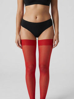 Scandals Luxury Red Stockings – Striking Statement Hosiery For Elegant Evening Looks