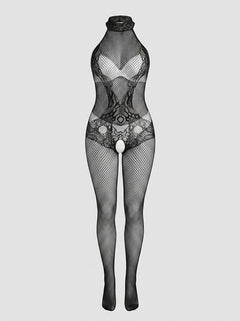 Lace and Fishnet Turtleneck Bodystocking by Scandals