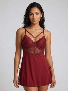 Sexy Modal Lace Slit Nightdress