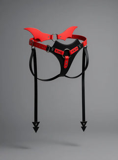 Creature Cocks Maelith Strap-On Harness with Devil Wings in Black & Red
