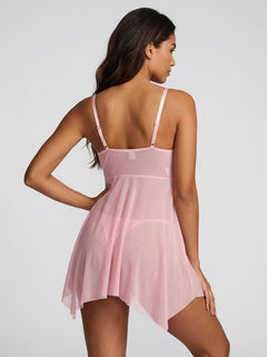 Luxury Pink Flower Babydoll by Scandals - Elegant Floral Design for Sophisticated Style