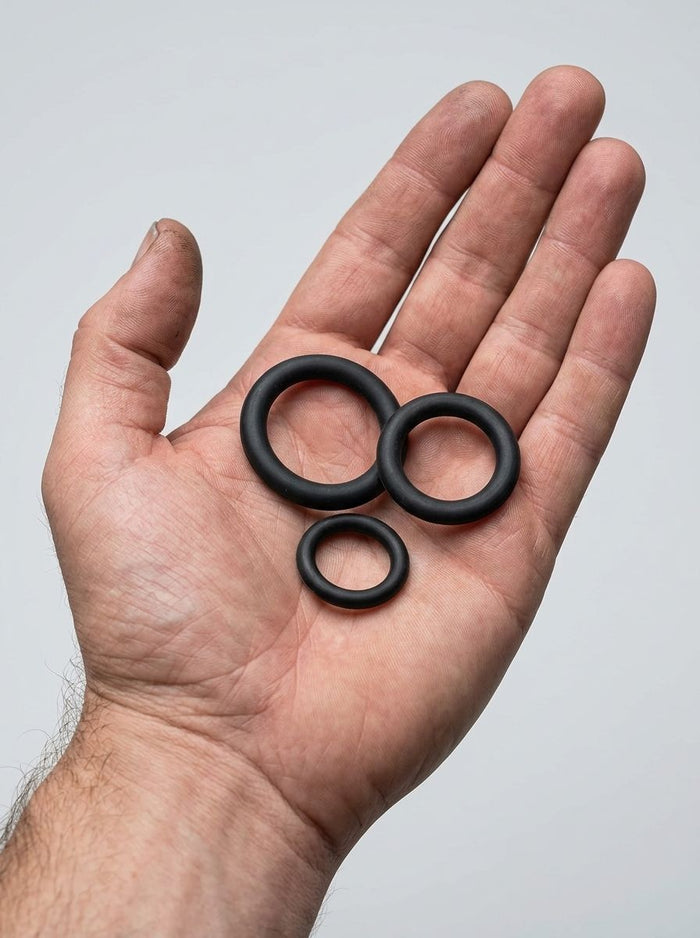 Thick Stretchy Silicone Cock Ring Set 3pc Loving Joy
