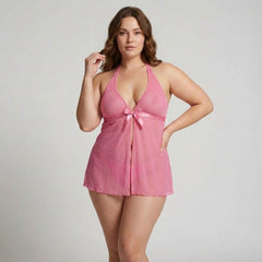 Plus Size Foxxxy 2-Piece Babydoll & G-String Lingerie Set