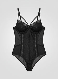 Luxury Lace Openable Crotch Bodysuit with Snap Closure - Scandals Collection