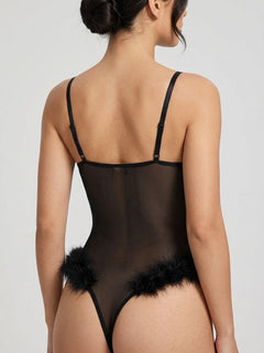 Luxurious Fluffy Bodysuit - Seductive Furry Lingerie for Tempting Nightwear by Scandals