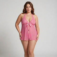 Plus Size Foxxxy 2-Piece Babydoll & G-String Lingerie Set