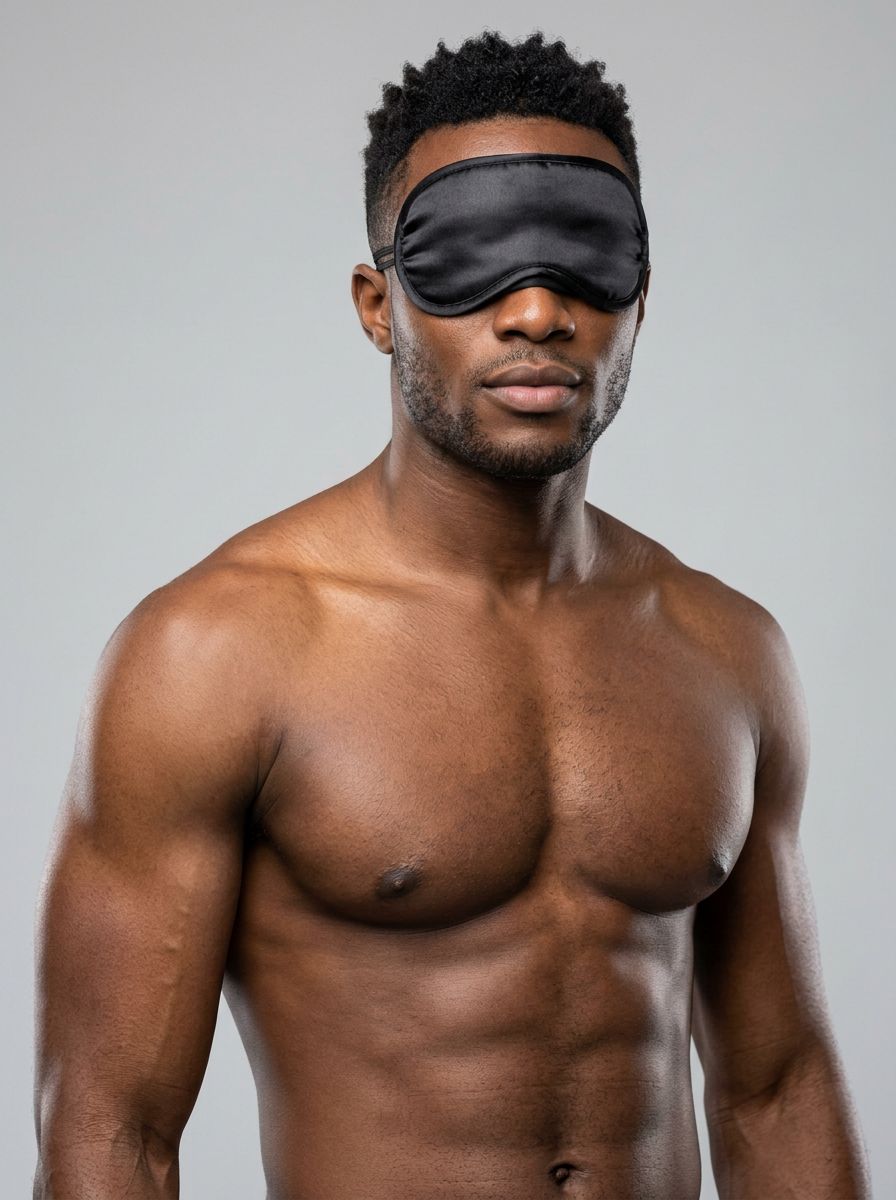 Black Double-Strap Blindfold – Bondage & Fetish Sensory Play