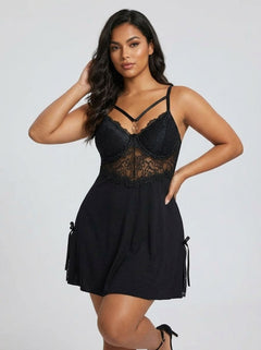 Sexy Modal Lace Slit Nightdress