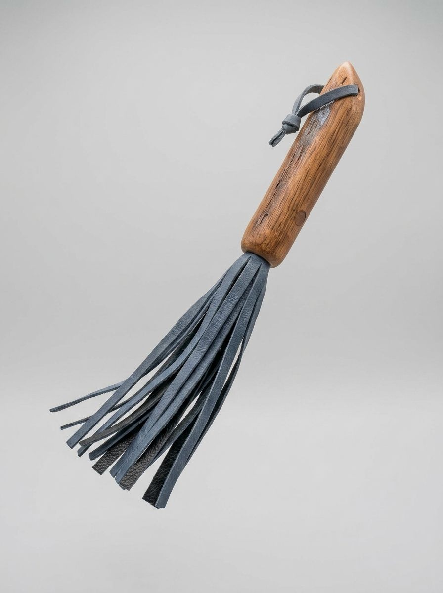 Barrel of Pain Hand Crafted Mini Kink / BDSM Flogger made from Whisky Barrel Oak and Repurposed Leather