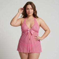 Plus Size Foxxxy 2-Piece Babydoll & G-String Lingerie Set