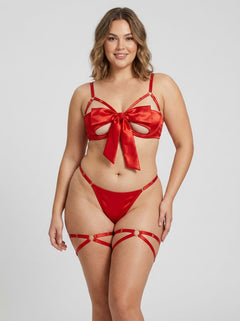 Scandals Sexy Valentine's Day Bow Lingerie Set – Valentine's Day Gift Wrap Outfit with Pull-Away Bow